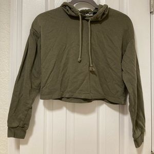 H&M olive crop hoodie